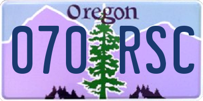 OR license plate 070RSC