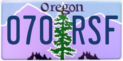 OR license plate 070RSF