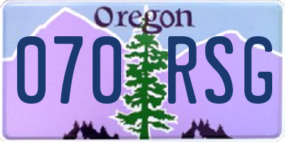 OR license plate 070RSG
