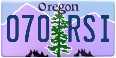 OR license plate 070RSI