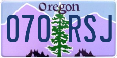 OR license plate 070RSJ