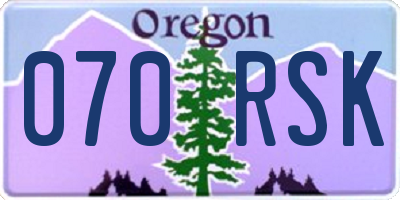 OR license plate 070RSK