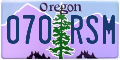 OR license plate 070RSM