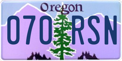 OR license plate 070RSN