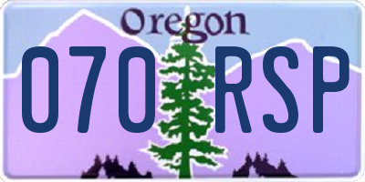 OR license plate 070RSP