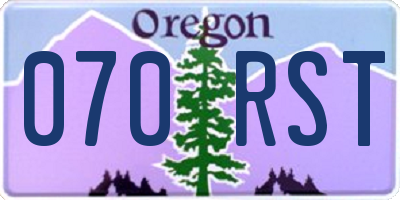 OR license plate 070RST