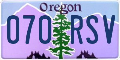 OR license plate 070RSV