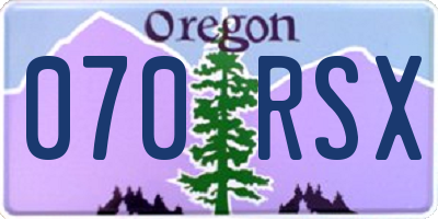 OR license plate 070RSX