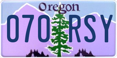 OR license plate 070RSY