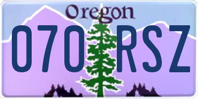OR license plate 070RSZ