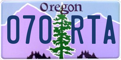 OR license plate 070RTA