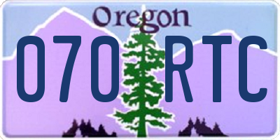 OR license plate 070RTC