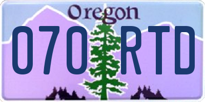 OR license plate 070RTD