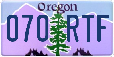 OR license plate 070RTF