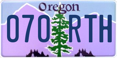 OR license plate 070RTH