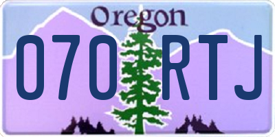 OR license plate 070RTJ