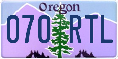 OR license plate 070RTL