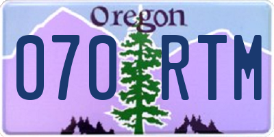 OR license plate 070RTM