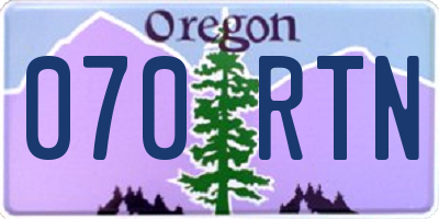 OR license plate 070RTN