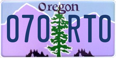 OR license plate 070RTO