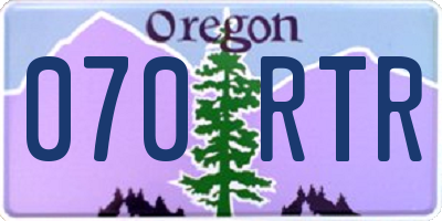 OR license plate 070RTR