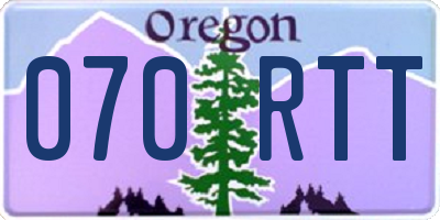 OR license plate 070RTT