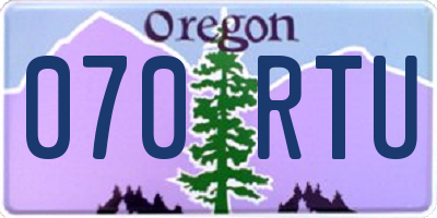 OR license plate 070RTU