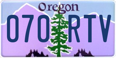 OR license plate 070RTV