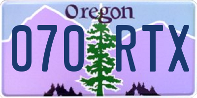 OR license plate 070RTX