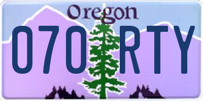 OR license plate 070RTY