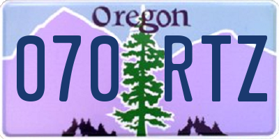 OR license plate 070RTZ