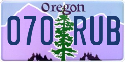 OR license plate 070RUB