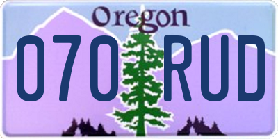 OR license plate 070RUD