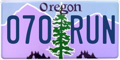 OR license plate 070RUN