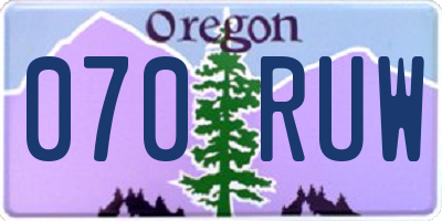 OR license plate 070RUW