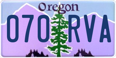 OR license plate 070RVA
