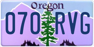 OR license plate 070RVG