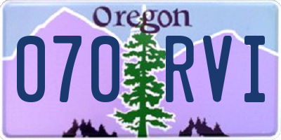 OR license plate 070RVI