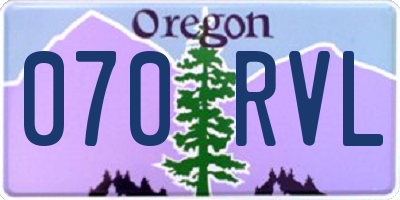 OR license plate 070RVL