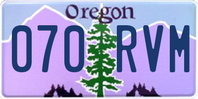 OR license plate 070RVM