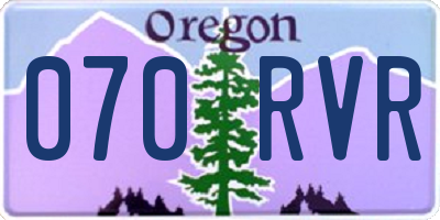 OR license plate 070RVR