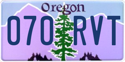 OR license plate 070RVT