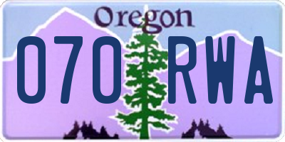 OR license plate 070RWA