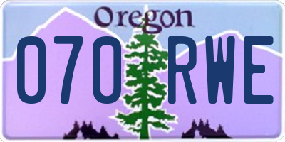 OR license plate 070RWE