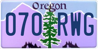 OR license plate 070RWG