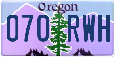 OR license plate 070RWH