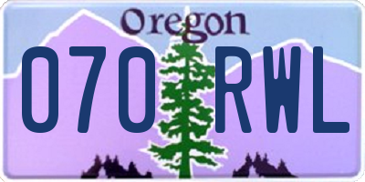 OR license plate 070RWL