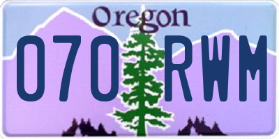 OR license plate 070RWM
