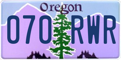 OR license plate 070RWR