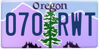 OR license plate 070RWT
